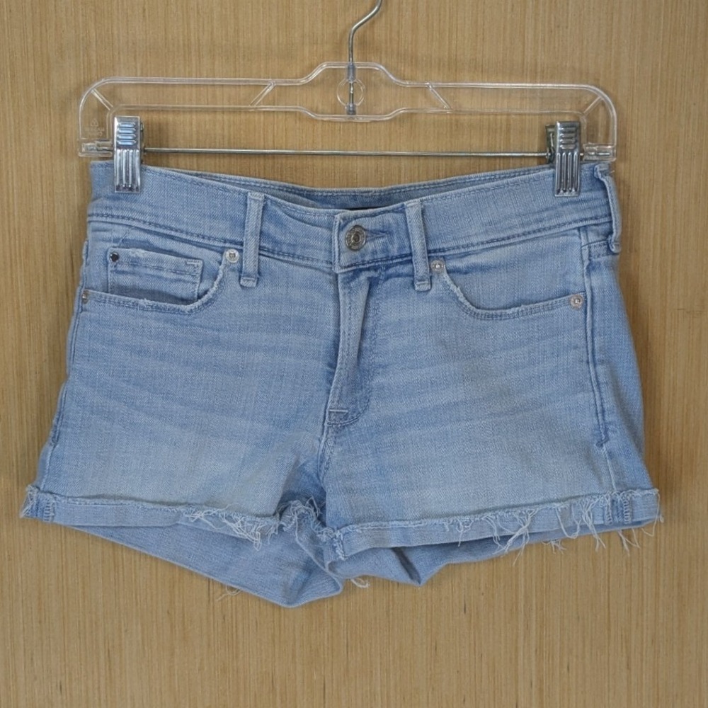 Abercrombie & Fitch Micro Mini Jean Shorts Womens 2 Low Rise Y2K Light Wash